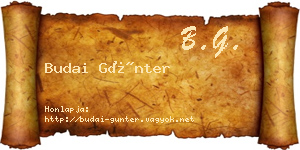 Budai Günter névjegykártya