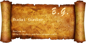 Budai Günter névjegykártya
