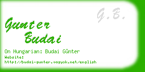gunter budai business card