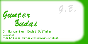 gunter budai business card